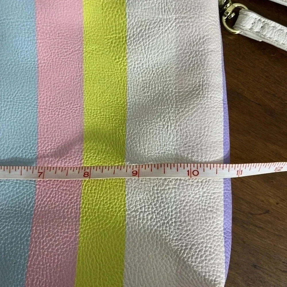 Betsey Johnson pastel stripe wristlet/cosmetic‎ bag